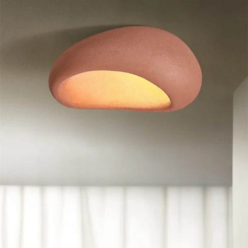 WabiSabiGlow - Designer Deckenbeleuchtung Steinoptik | Dimmbares Licht für Wohnzimmer