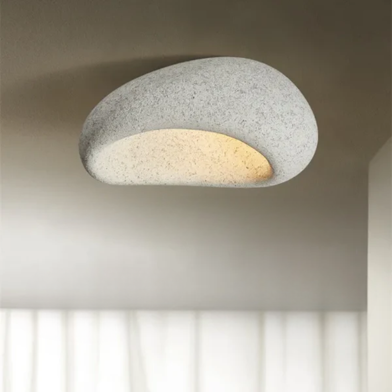 WabiSabiGlow - Designer Deckenbeleuchtung Steinoptik | Dimmbares Licht für Wohnzimmer
