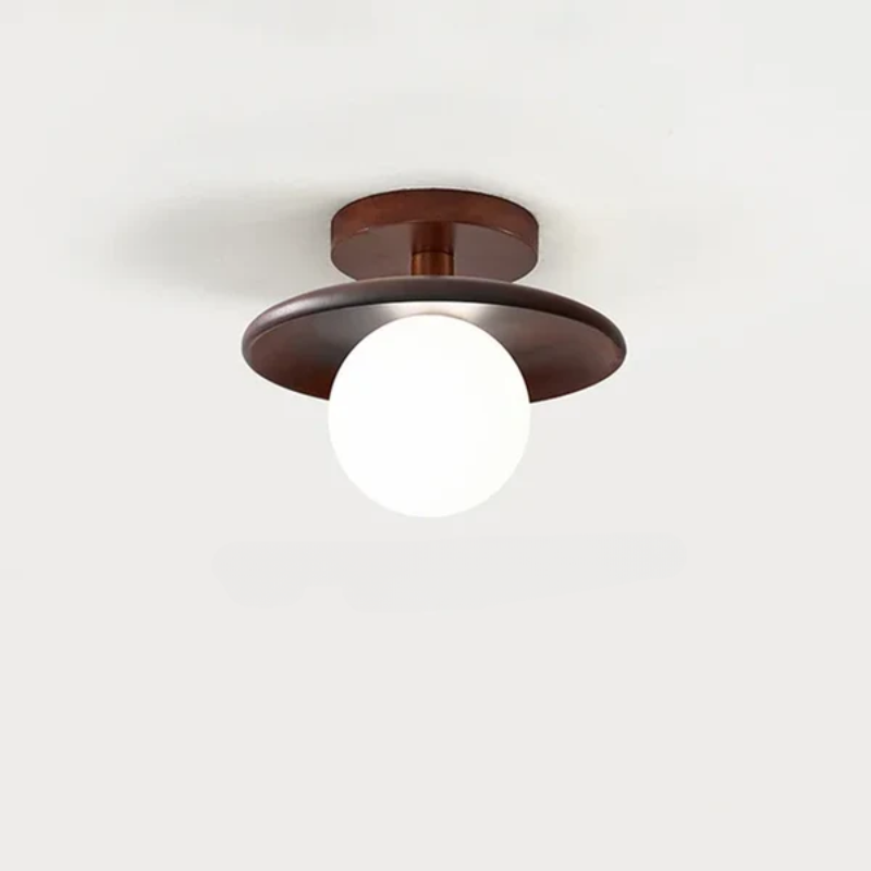 Wood pendant lamp in modern design, LED-compatible ceiling light for living room or dining room