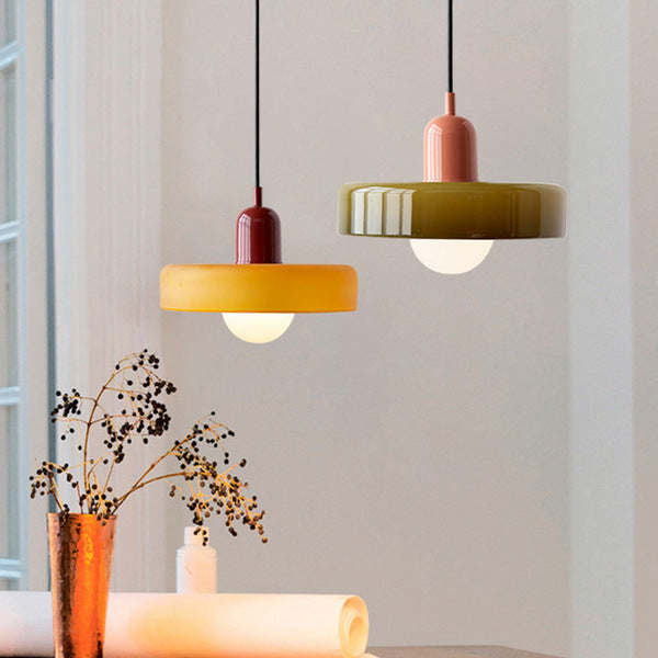 Modern glass pendant light dining room | Dimmable pendant lamp for living room