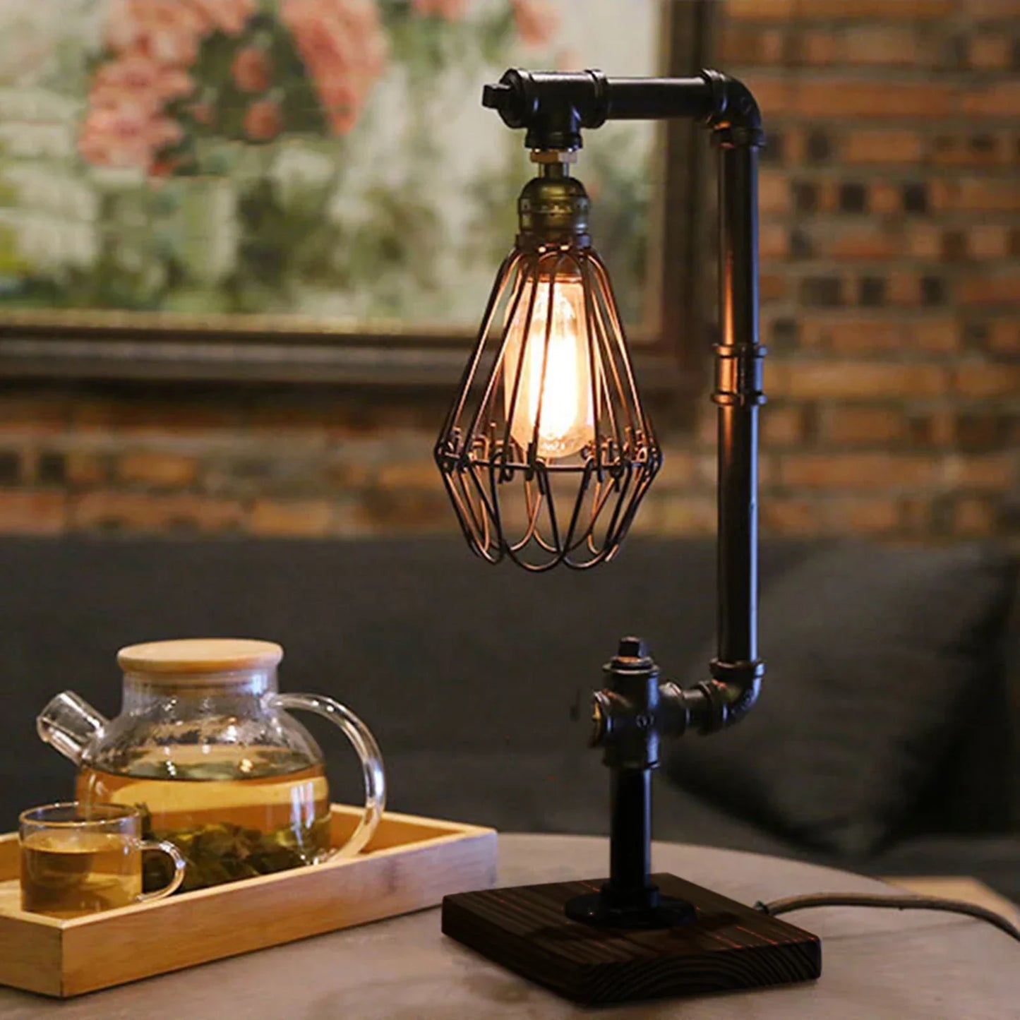 Industrielle Vintage Metall Tischlampe – Retro Design Leuchte im Loft-Stil