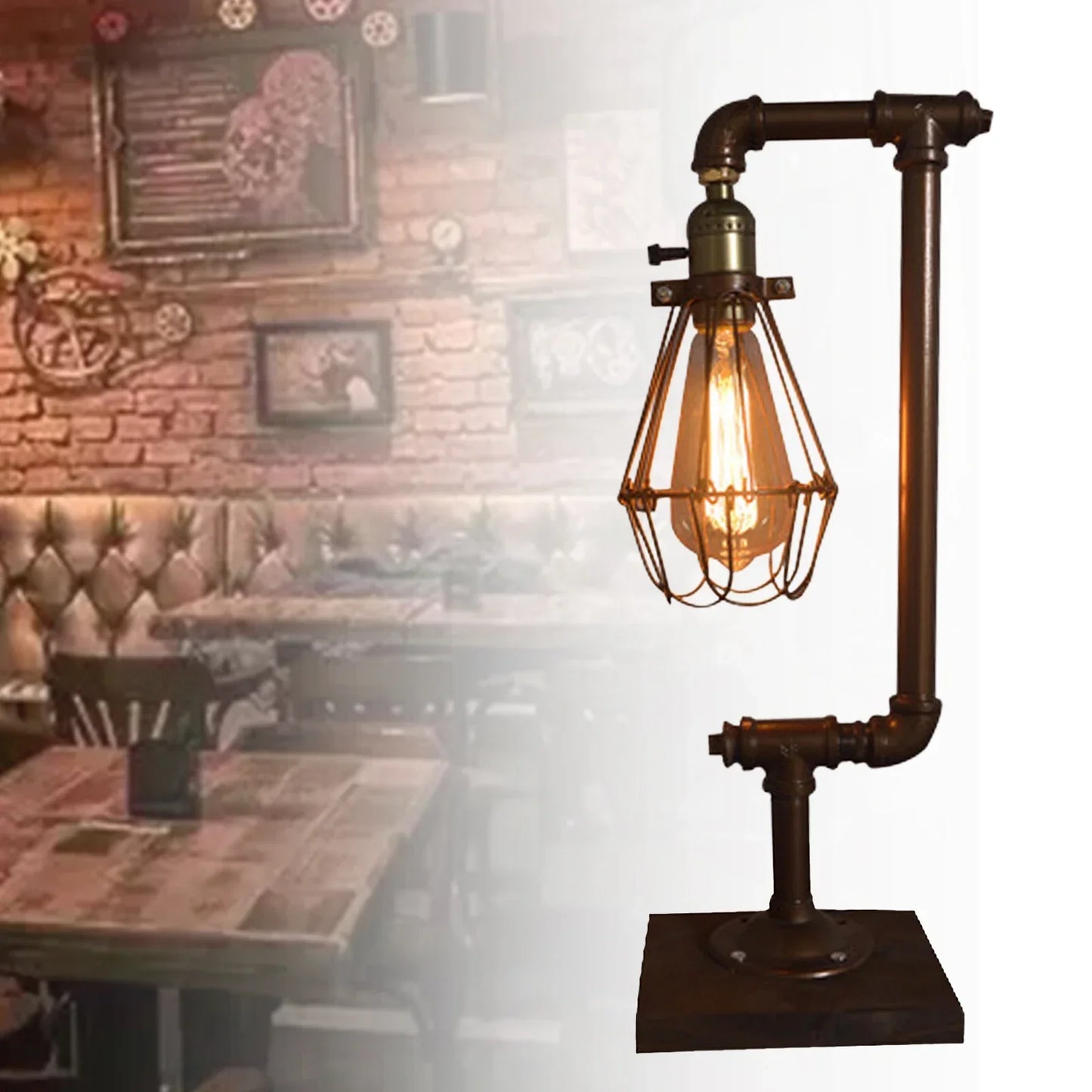 Industrielle Vintage Metall Tischlampe – Retro Design Leuchte im Loft-Stil