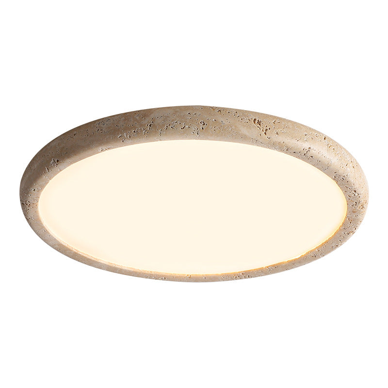 Moderne Deckenleuchte mit Naturstein-Rahmen – Flache LED Aufbaulampe für Schlafzimmer, Wohnzimmer & Flur