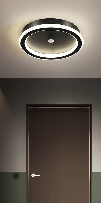 Moderne LED Deckenleuchte im geometrischen Design – Quadratische Flur- und Wohnzimmerlampe mit indirektem Licht