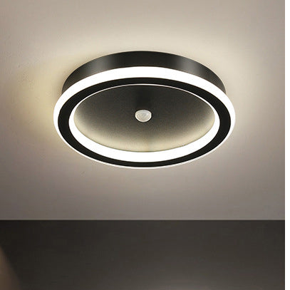 Moderne LED Deckenleuchte im geometrischen Design – Quadratische Flur- und Wohnzimmerlampe mit indirektem Licht