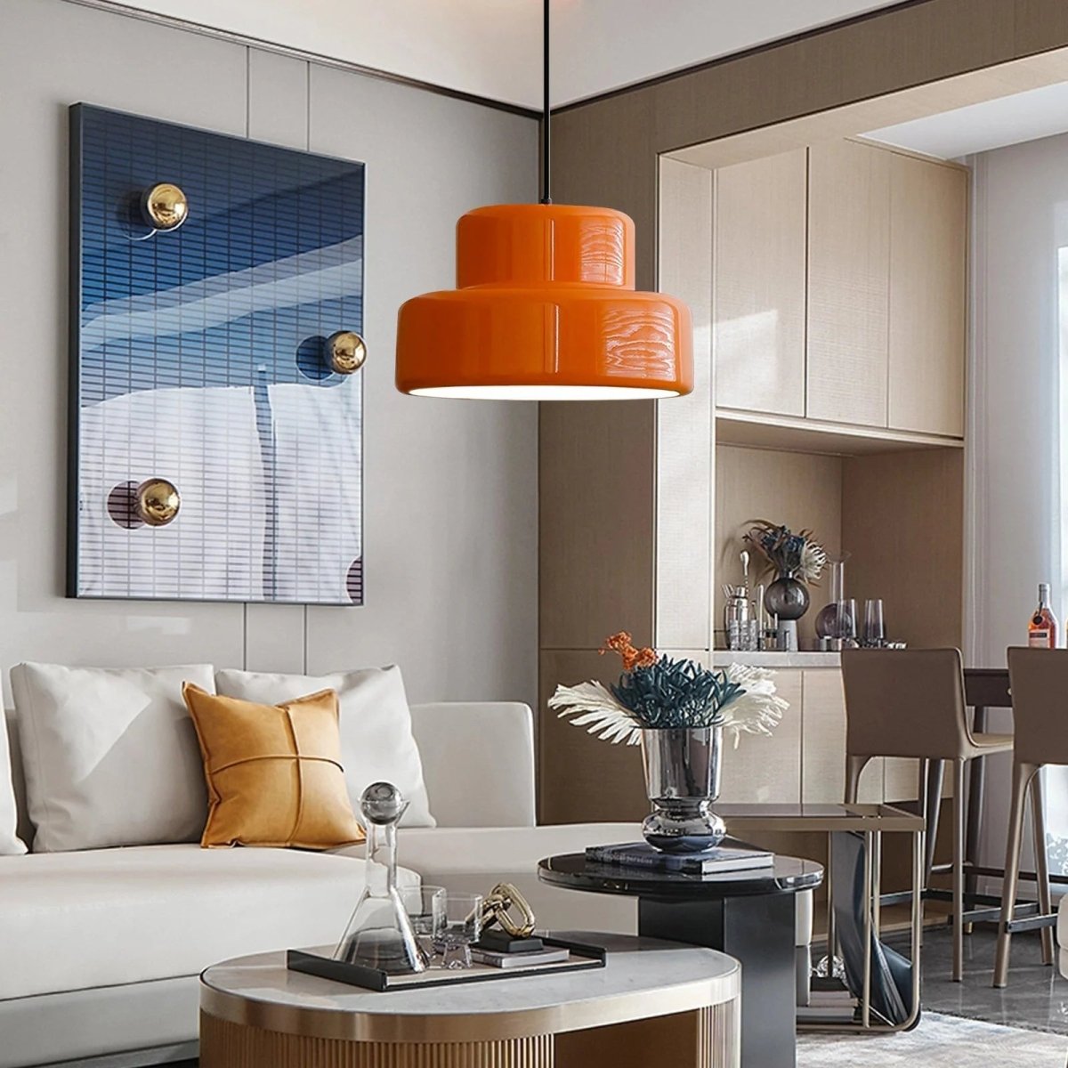 Bauhaus Vintage Oranje Hängeleuchte für das Esszimmer