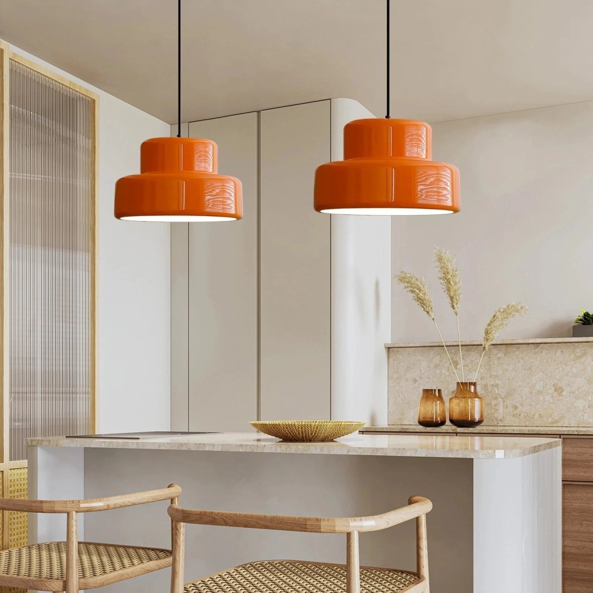 Bauhaus Vintage Oranje Hängeleuchte für das Esszimmer