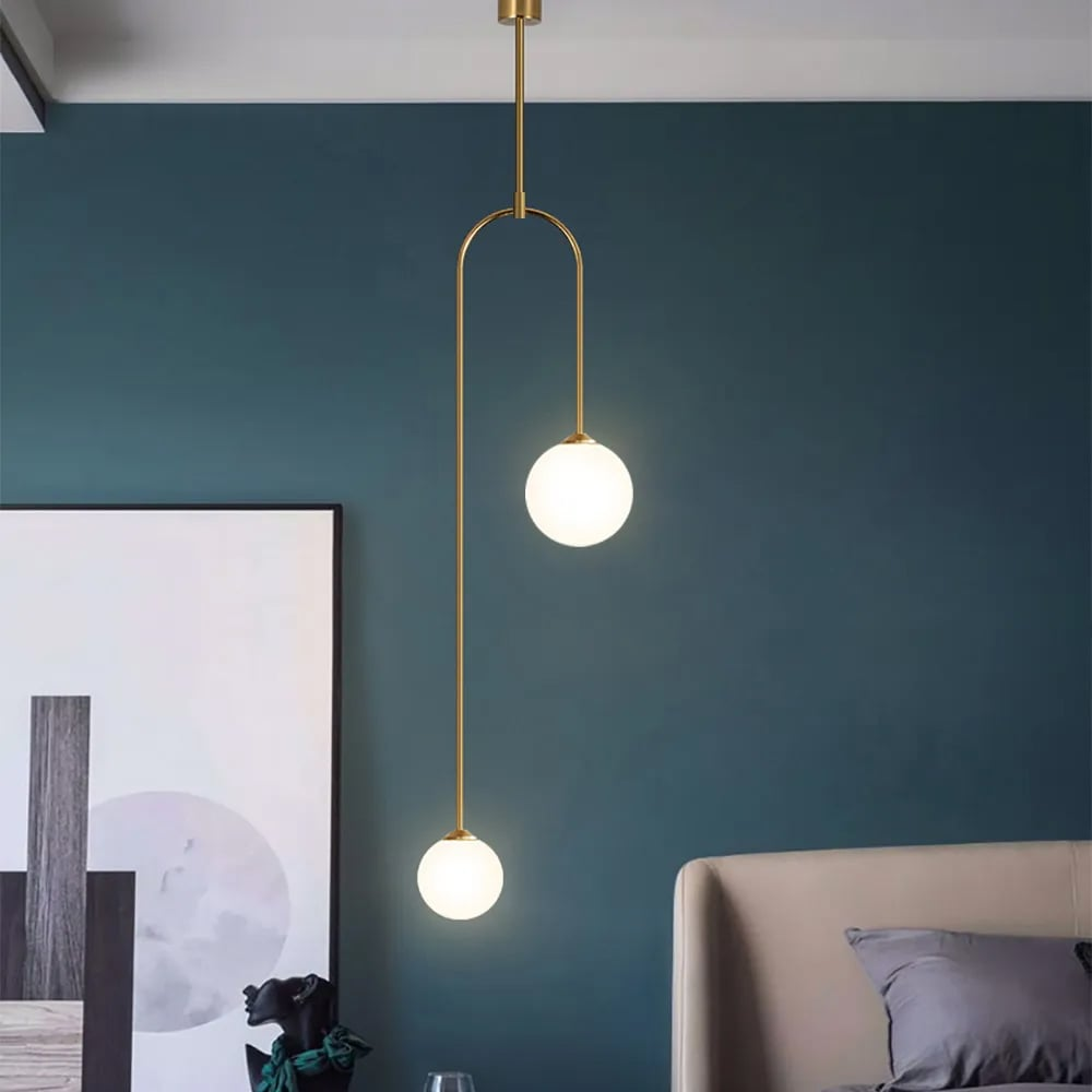 Asymmetrische Pendelleuchte mit Doppel-Kugeldesign – Elegante Hängelampe für Schlafzimmer, Wohnzimmer & moderne Interiors – Minimalistisch & Luxuriös