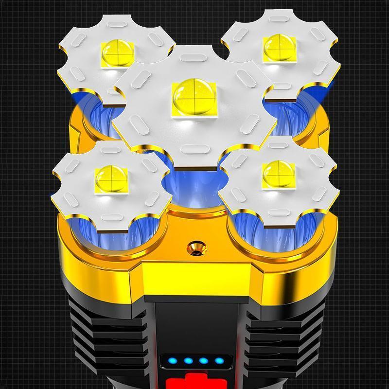 UltraPower LED Taschenlampe – 100.000 Lumen, USB-aufladbar, IP65 wasserdicht mit Seitenlicht