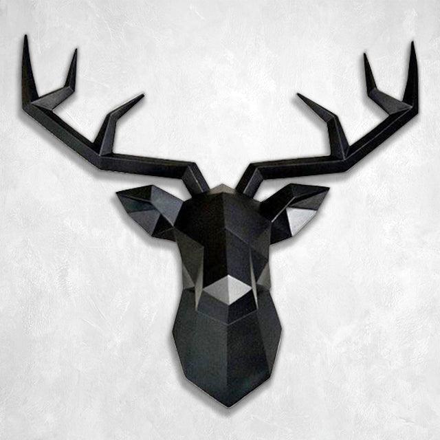 Großer nordischer Hirschkopf 3D Wandkunst