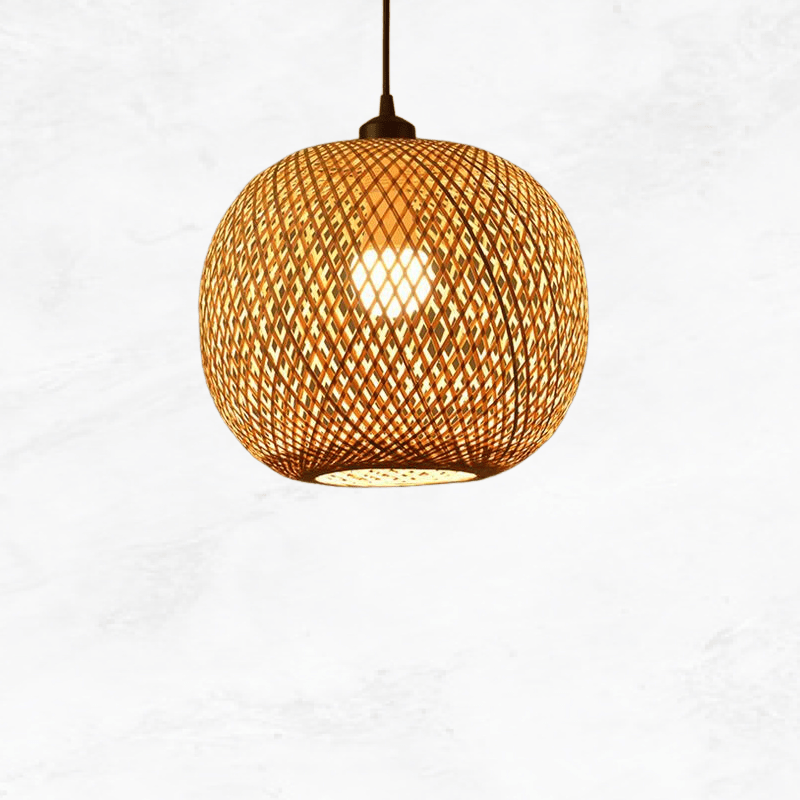 Boho Hochwertige Handgewebte Rattan Hängeleuchte - Für Innen- und Außenbereiche