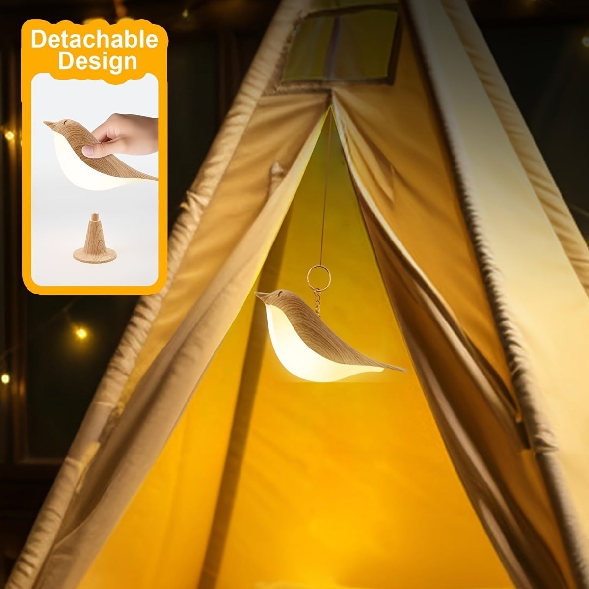 LumiBird - USB aufladbare LED Vogel Tischlampe mit Touch Dimmung