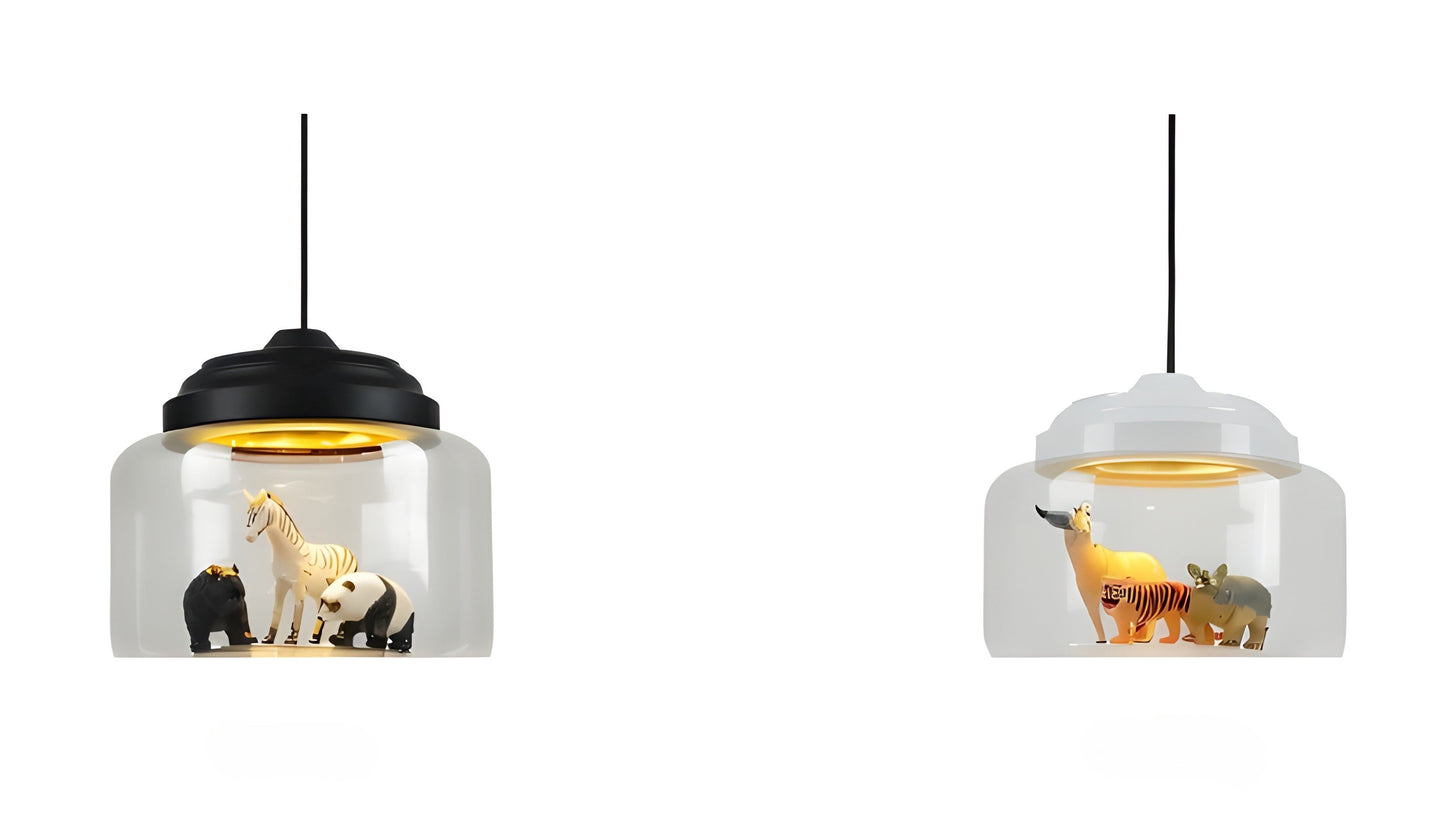 GlassyGleam Light - Moderne Zoo Glas Pendelleuchte
