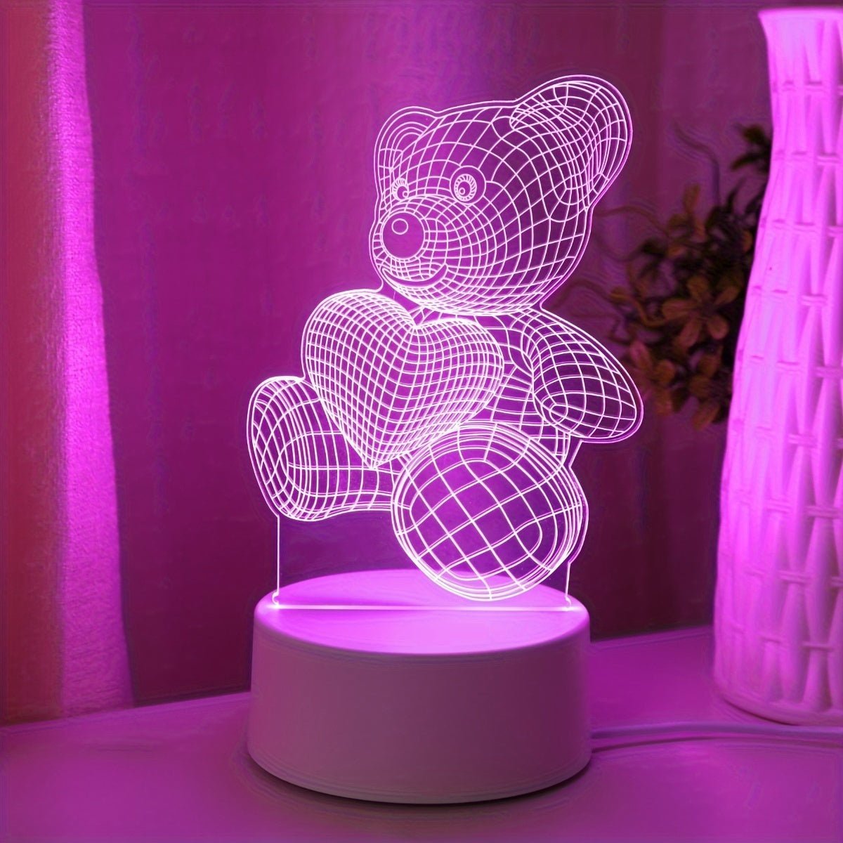 LichtBär - 3D Teddybar Illusion Nachtlampe mit Touch-Control