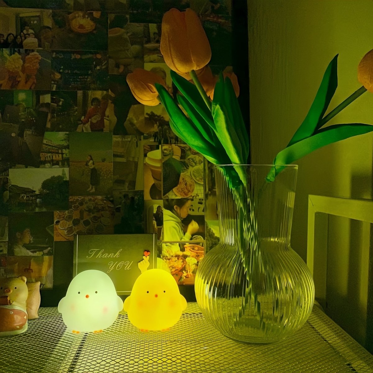 Rustikale LED-Kükenlampe -Tischlampe mit augenfreundlichem Licht