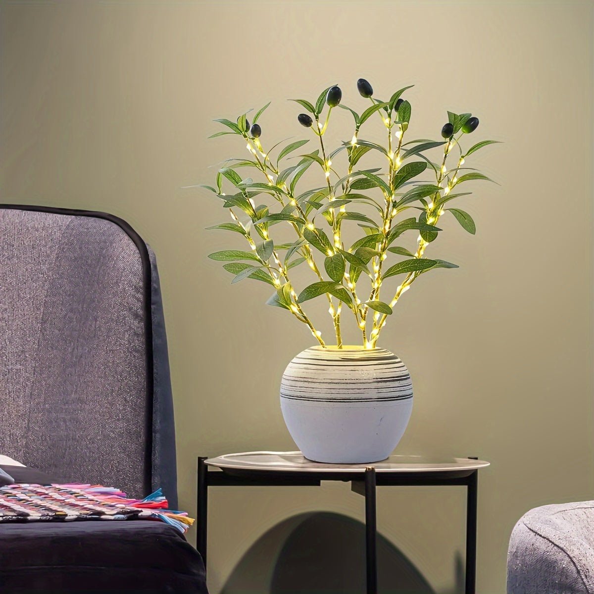 LumiTak - Olijftak LED Tischlampe Dekorativ