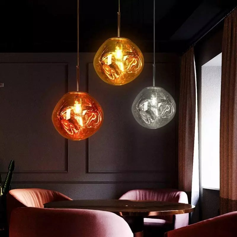 Design pendant lamp with organic glass – Elegant hanging lamp for dining room, living room & modern interiors – Ambient lighting with wow effect