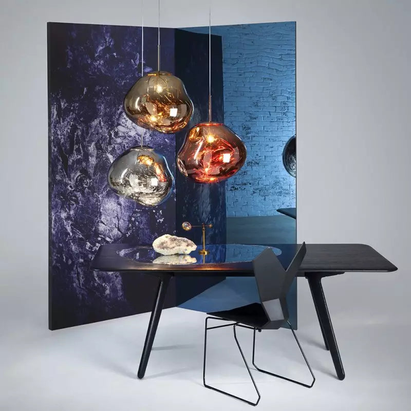 Design pendant lamp with organic glass – Elegant hanging lamp for dining room, living room & modern interiors – Ambient lighting with wow effect