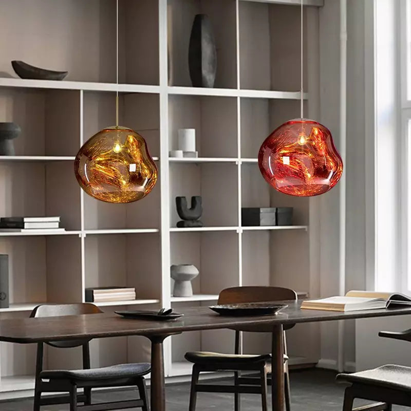 Design pendant lamp with organic glass – Elegant hanging lamp for dining room, living room & modern interiors – Ambient lighting with wow effect