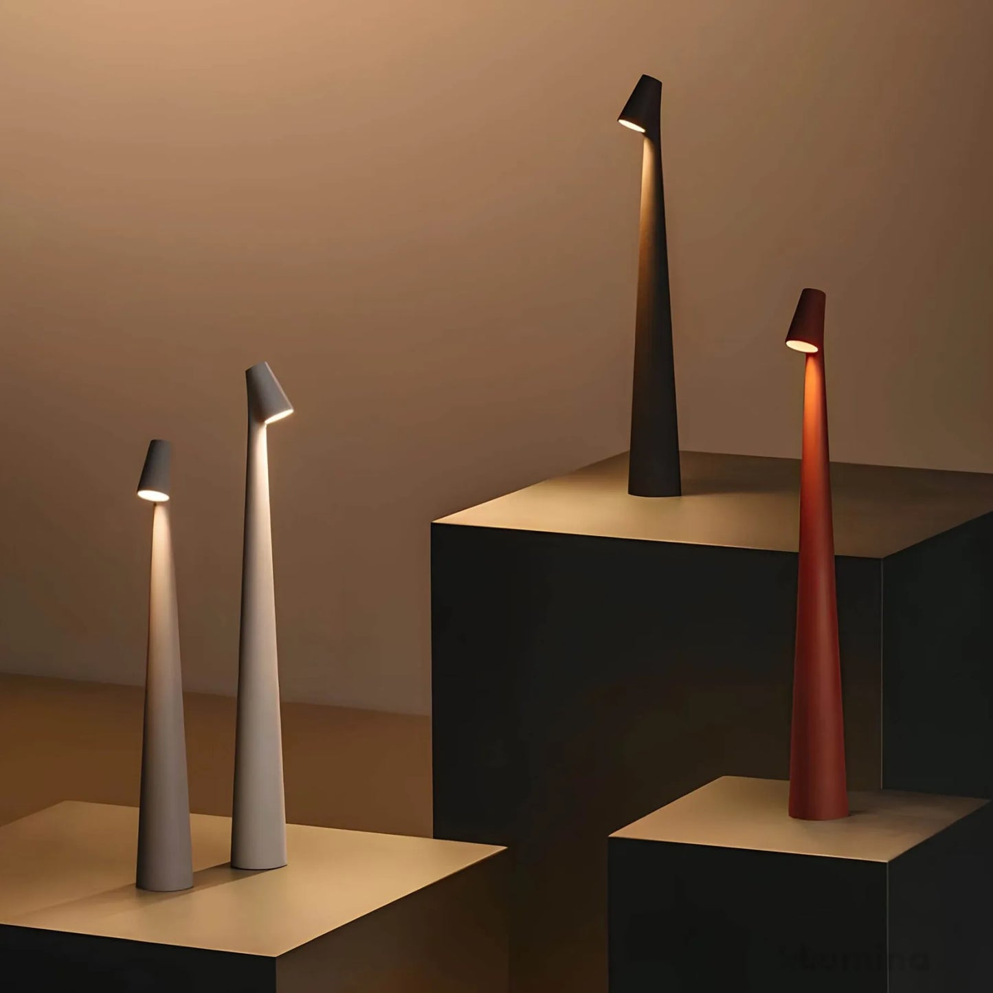 Nordische Minimalistische LED-Tischlampe | Kabellos | Dimmbar | Leselampe | Esszimmerbeleuchtung
