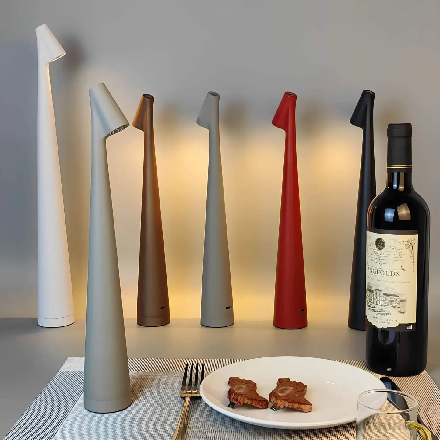 Nordische Minimalistische LED-Tischlampe | Kabellos | Dimmbar | Leselampe | Esszimmerbeleuchtung