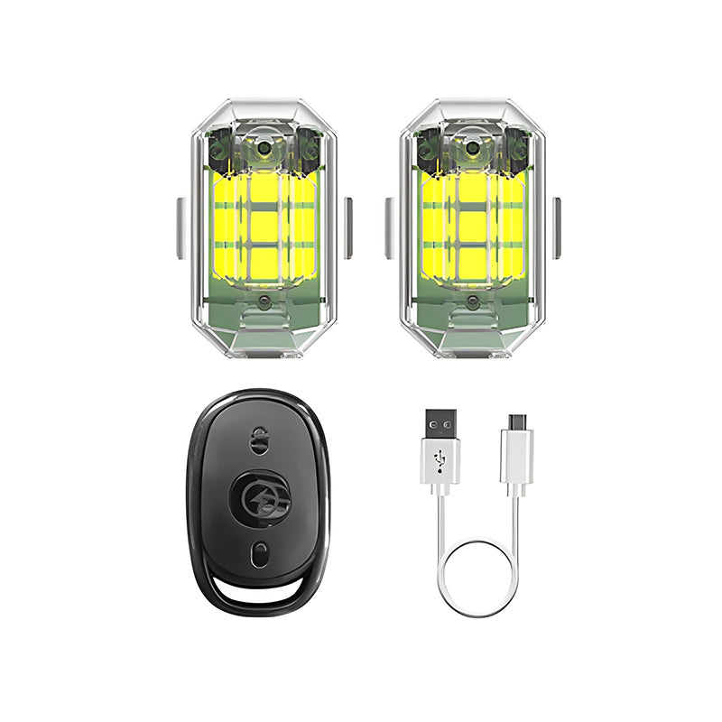 Kabelloses Motorrad LED-Stroboskoplicht mit Vibrationssensor & Fernbedienung – USB-aufladbares Sicherheitslicht in 7 Farben