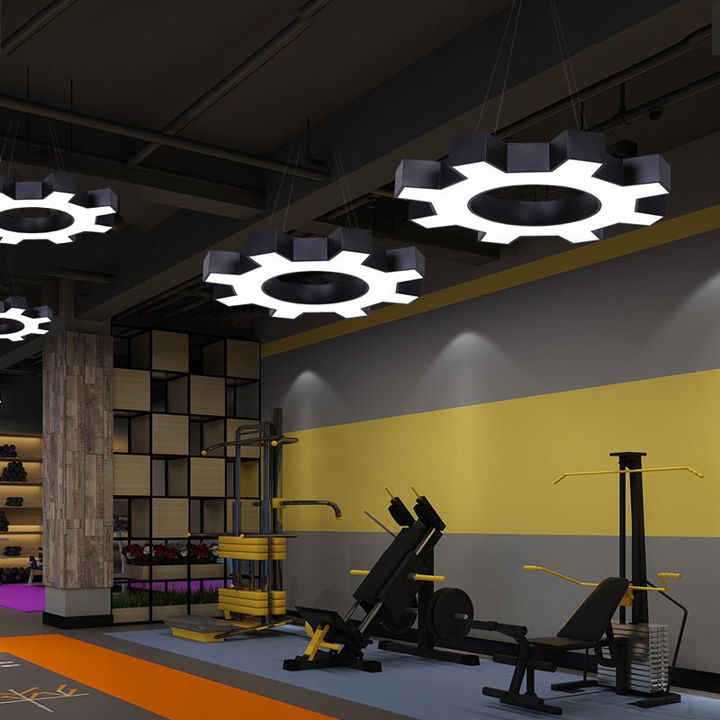 Zahnradförmige Gym Hängeleuchte - Metallische Moderne Stil LED Hängeleuchte Armatur
