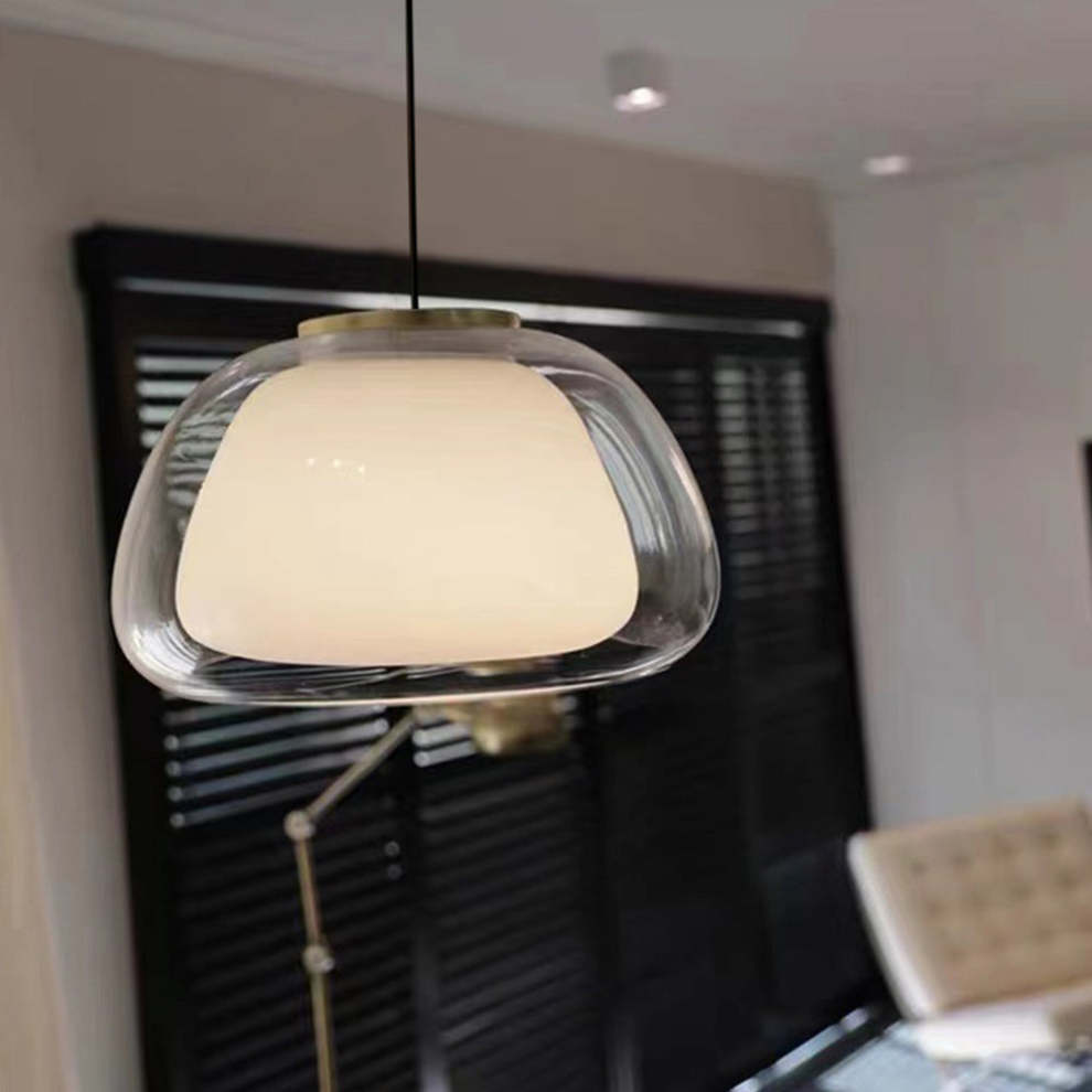 Moderne Pendelleuchte mit Rauchglas – Minimalistische Hängelampe für Esszimmer, Wohnzimmer & Schlafzimmer – Weiches Diffusorlicht