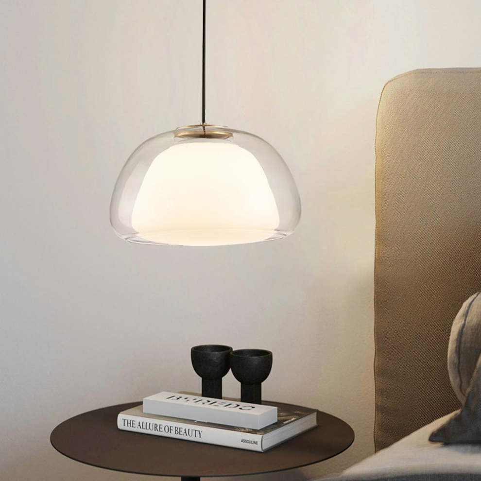 Moderne Pendelleuchte mit Rauchglas – Minimalistische Hängelampe für Esszimmer, Wohnzimmer & Schlafzimmer – Weiches Diffusorlicht