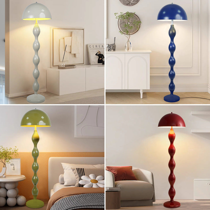 Scandinavian LED floor lamp in cream with dimmable brightness – height-adjustable minimalist design lamp for living room, bedroom & reading corner