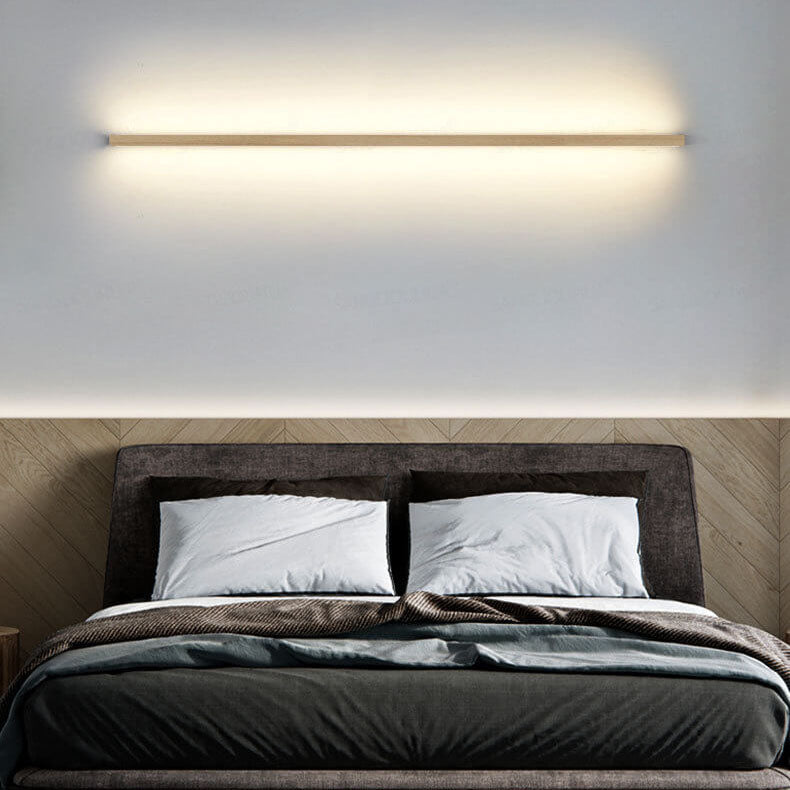 Japanese minimalist wooden strip LED wall lamp