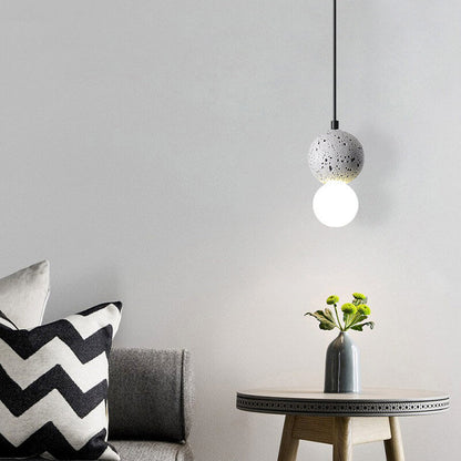 Zeitgenössische skandinavische Orb Terrazzo 1-Lampe Pendelleuchte für das Schlafzimmer