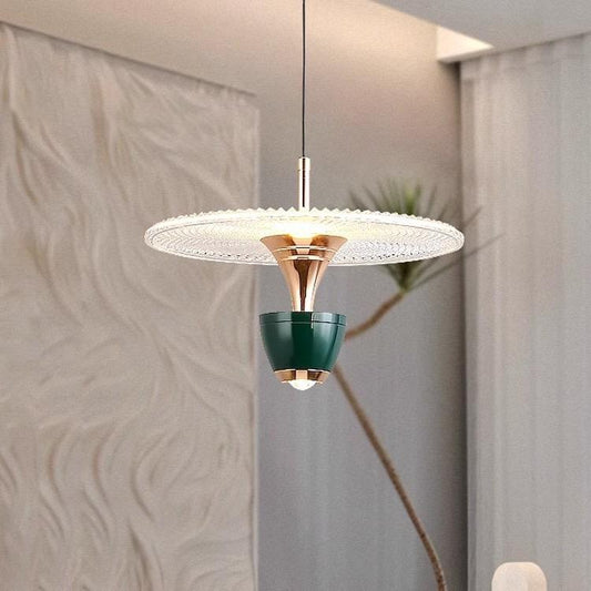 Design Pendelleuchte im Vintage-Look – Edle Hängelampe mit Glasdetails & Goldakzenten für Esszimmer & Wohnzimmer