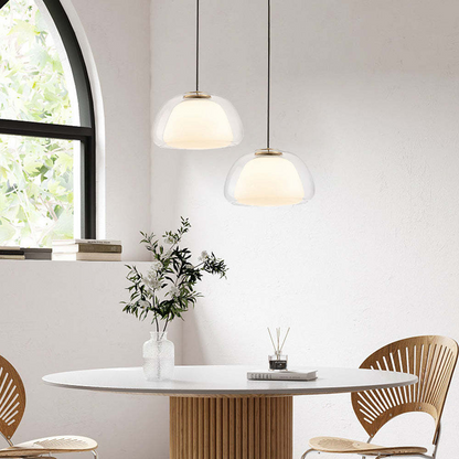 Moderne Pendelleuchte mit Rauchglas – Minimalistische Hängelampe für Esszimmer, Wohnzimmer & Schlafzimmer – Weiches Diffusorlicht