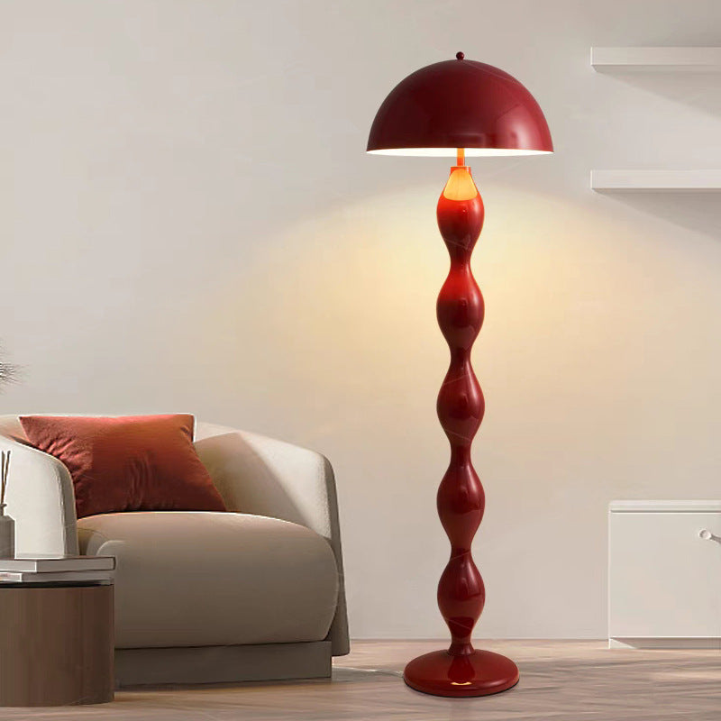 Scandinavian LED floor lamp in cream with dimmable brightness – height-adjustable minimalist design lamp for living room, bedroom & reading corner