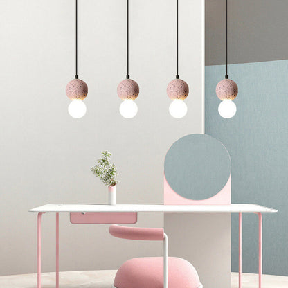Zeitgenössische skandinavische Orb Terrazzo 1-Lampe Pendelleuchte für das Schlafzimmer