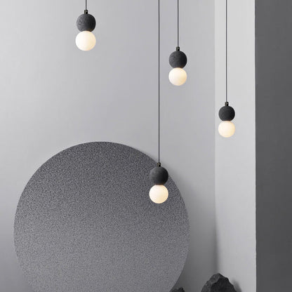 Zeitgenössische skandinavische Orb Terrazzo 1-Lampe Pendelleuchte für das Schlafzimmer