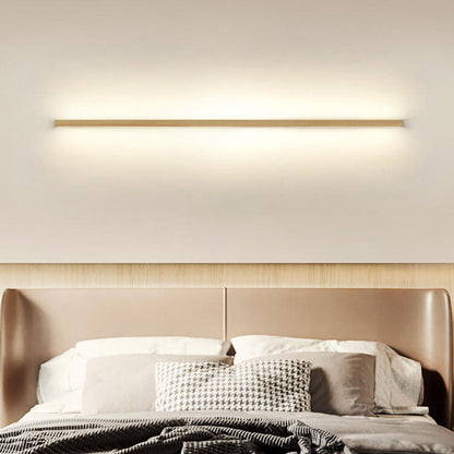 Japanese minimalist wooden strip LED wall lamp