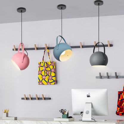 Contemporary creative Macaron Orb aluminum 1-light pendant lamp for bedroom