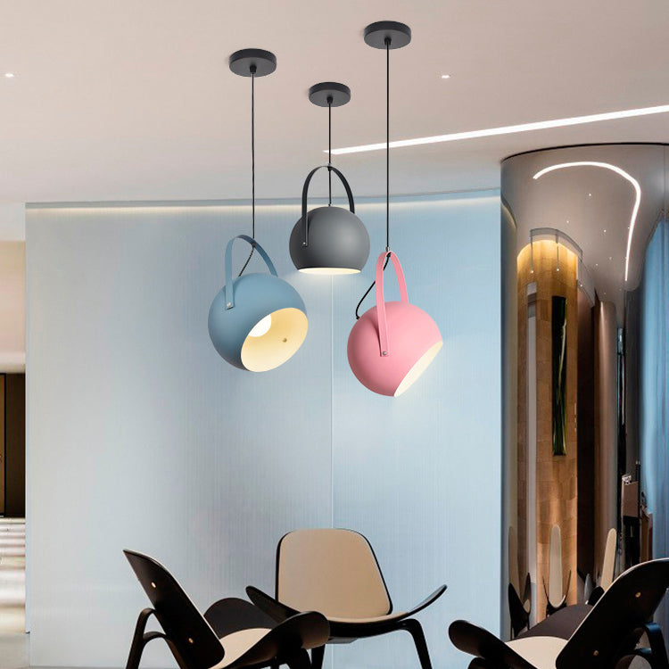 Contemporary creative Macaron Orb aluminum 1-light pendant lamp for bedroom