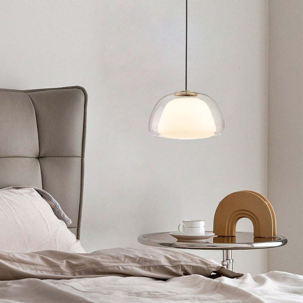 Moderne Pendelleuchte mit Rauchglas – Minimalistische Hängelampe für Esszimmer, Wohnzimmer & Schlafzimmer – Weiches Diffusorlicht