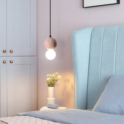 Zeitgenössische skandinavische Orb Terrazzo 1-Lampe Pendelleuchte für das Schlafzimmer