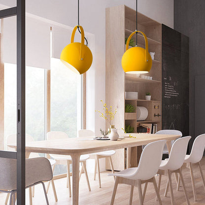Contemporary creative Macaron Orb aluminum 1-light pendant lamp for bedroom