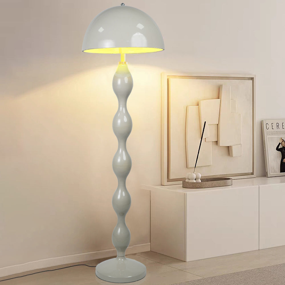 Scandinavian LED floor lamp in cream with dimmable brightness – height-adjustable minimalist design lamp for living room, bedroom & reading corner