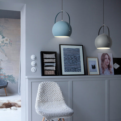 Contemporary creative Macaron Orb aluminum 1-light pendant lamp for bedroom