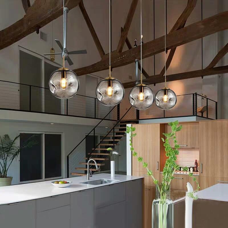 Moderne Glas Pendelleuchte im Blasendesign – Elegante Hängeleuchte mit Vintage Touch für Wohnzimmer, Esszimmer & Küche