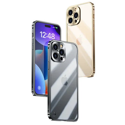 MagSafe-kompatible iPhone-Hülle mit Stoß- & Kratzschutz – Transparenter TPU‑Rand & Hartglasrücken