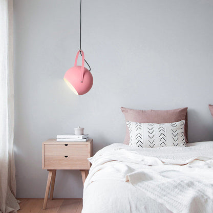 Contemporary creative Macaron Orb aluminum 1-light pendant lamp for bedroom