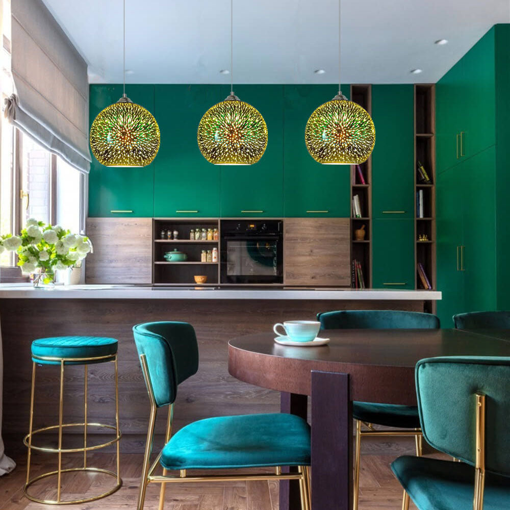 Moderne 3D-Pendelleuchte im Feuerwerk-Design