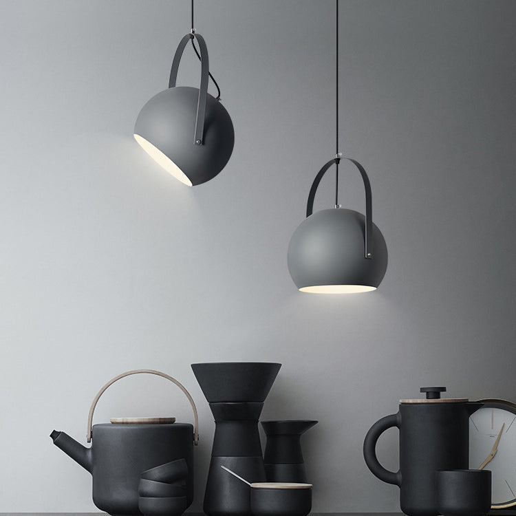Contemporary creative Macaron Orb aluminum 1-light pendant lamp for bedroom